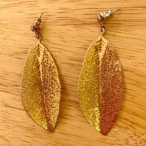 Gold leaf earrings
